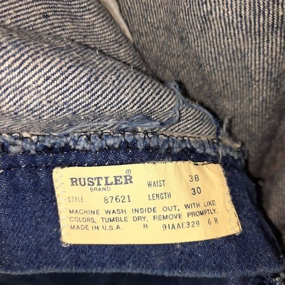 Rustler Vintage Jeans 87621 W38 L30 USA made bootcut cotton 4 pocket zip button - Picture 14 of 14